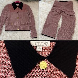 JCrew Ponte Wool Herringbone Button Down Set | Small